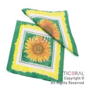 SERVILLETA GIRASOL CON MARCO VERDE Y AMARILLO 33X33CM HS455 x 20